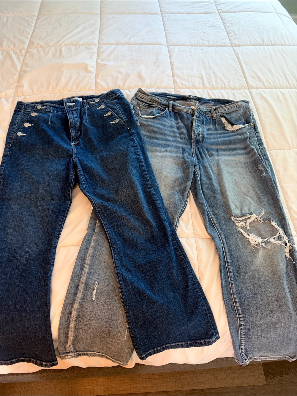 LOFT Women's Straight-Leg Jeans and Liverpool distressed jeans size 14 like new